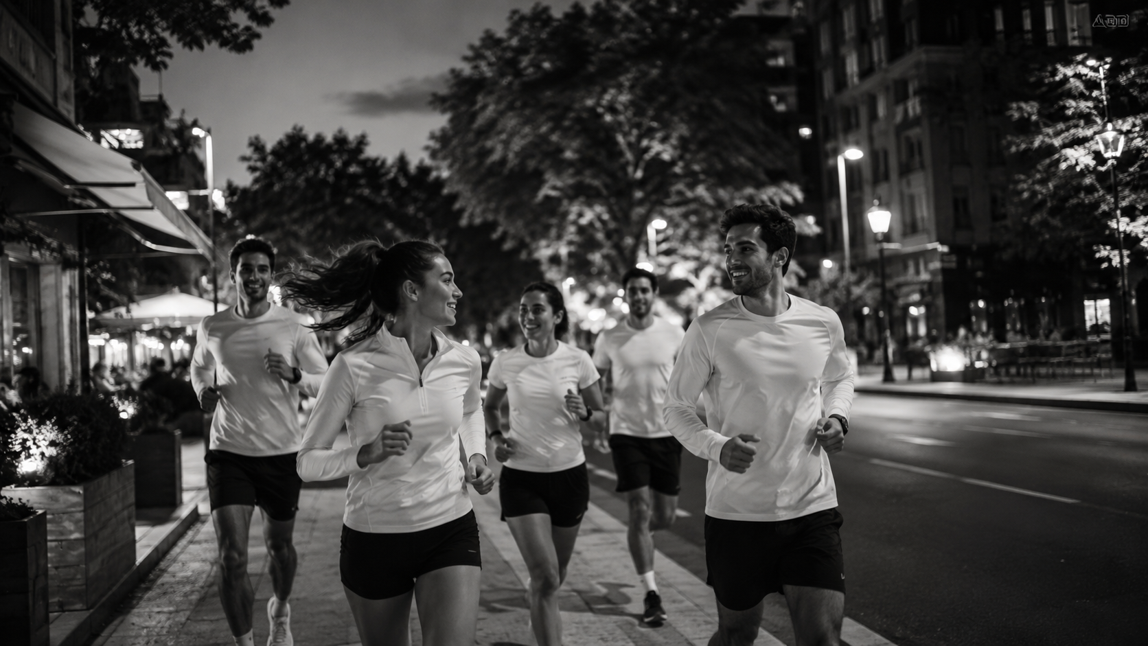 Gece şehir rotasında koşan Star Running ekibi